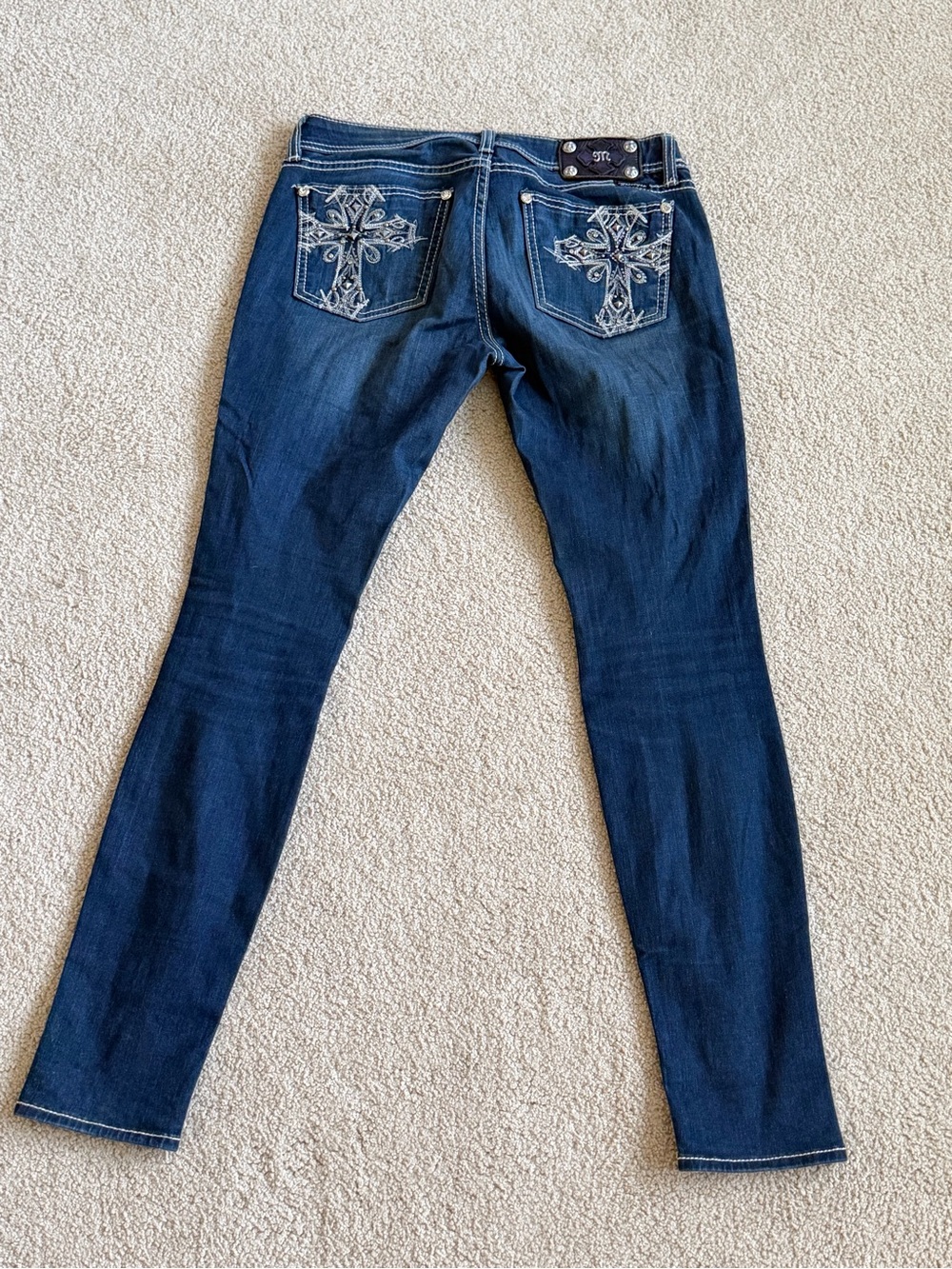 Miss Me Dark Blue Embroidered Pocket Women’s Jeans
